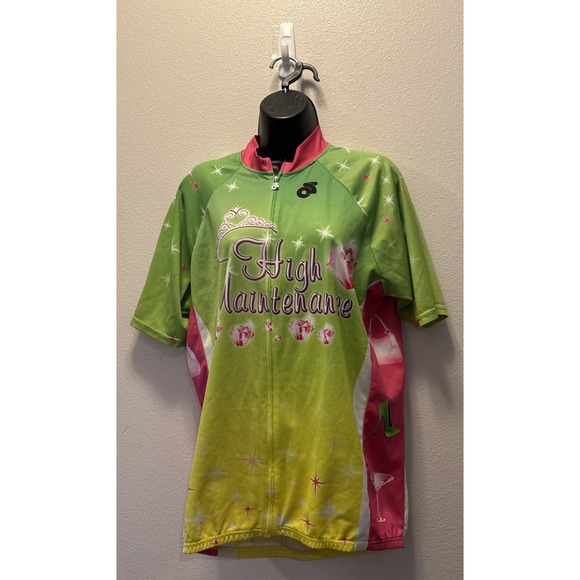 CHAMP-SYS Bike BICYCLE Cycle JERSEY Shirt Womens 2XL XXL‎ Poly HIGH MAINTENANCE - Picture 1 of 5